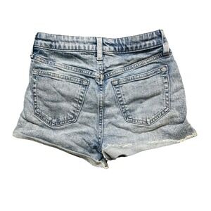Gap Denim High Rise Shorts Girls 10 Blue Light Wash Cutoff Raw Hem Stretch Denim